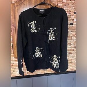 Vintage Designer Studio Beaded holiday cardigan